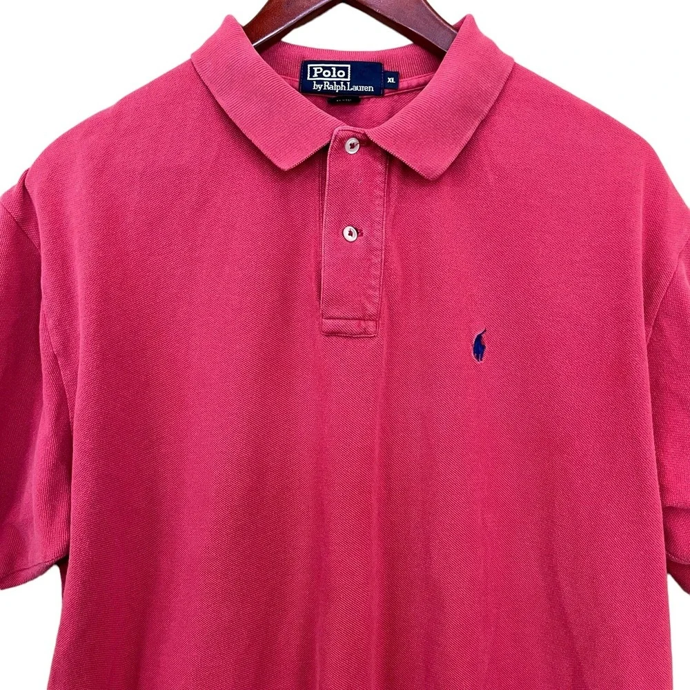 Polo Ralph Lauren Polo Shirt Mens XL Red Blue Pony Country Club Preppy Golf
